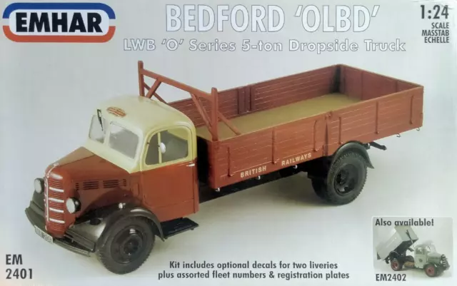 Emhar 1:24 Bedford OLBD LWB O 5-ton Dropside Truck Model Kit #2401 *SEALED BAGS*