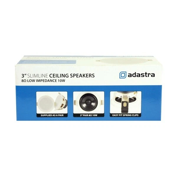 Enceinte Encastrable Adastra SL3 Slimline 10W - 2 Voies, Crossover, Ronde, Blanche