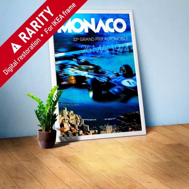 Monaco Vintage F1 Grand Prix, 1974 poster — Vintage Formula 1 poster, travel art