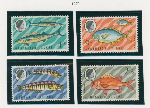 Ascension Scott #130-133 MLH 1970 Fish Set FAUNA CV$17+ 434957