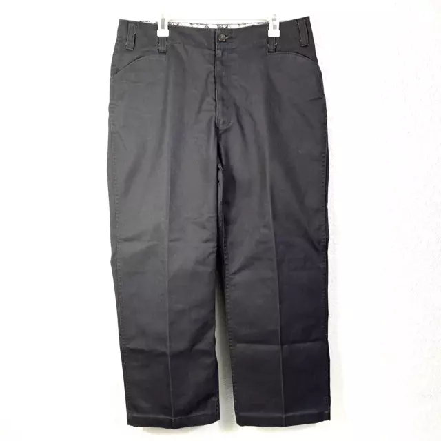 Ben Davis Pants Mens 36X29 Gray Denim Canvas Wide Leg Workwear Vintage