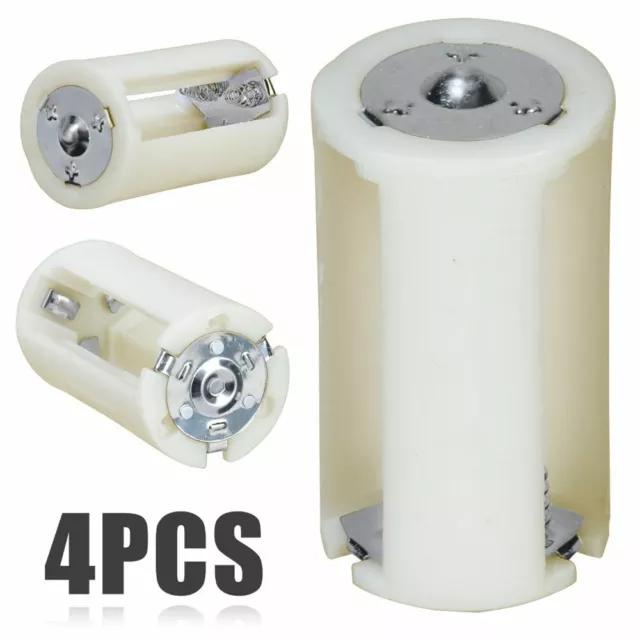 4 Pcs AA To D Size Battery Adapter Box Converter Holder Switcher Case Box