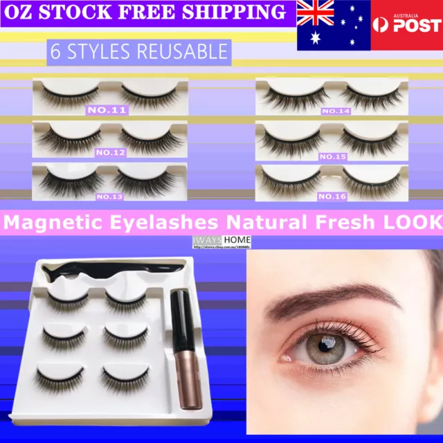 Natural Look Magnetic Eyelashes Reusable Makeup False Lashes Extensions Eyeliner