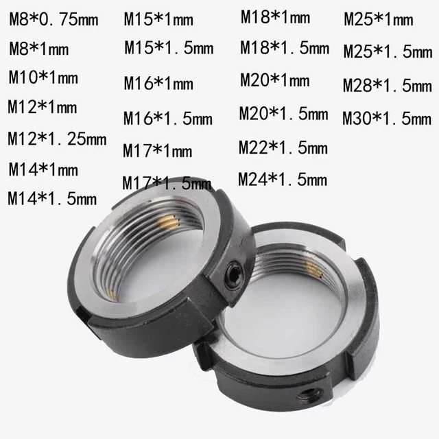 1pcs M8 M10 M12 M14 M15-M30 R-type Non-slip Nuts Precision Lock Nut With Copper