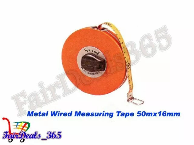 50Mx16MM TOP LINE MEASURING TAPE WIDTH WITH COPPER WIRES WITH UNBREAKABLE CASE