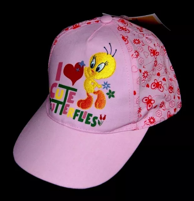 CASQUETTE ETE FILLE BEBE 50 cm 52 cm TITI  TWEETY ROSE NEUF I LOVE CUTE ...