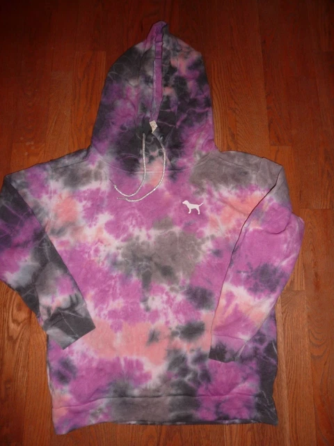 Sweat à Capuche Victoria's Secret 'Rose Rare' - Tie Dye Rose Ohio - Fermeture éclair Complète - Neuf Avec étiquettes