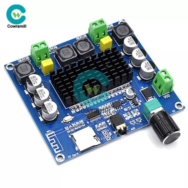 Bluetooth 5.0 TDA7498 Digital Amplifier Board 2*100W Dual Stereo AMP TF XH-A105