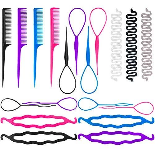 MeetFavorite Topsy Tail Hair Styling Tool ，Hair braiding tool,Hair 19 Piece Set