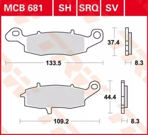 Bremsbelag für Suzuki GS 500 BK2111 Bj. 2004 TRW Lucas MCB681