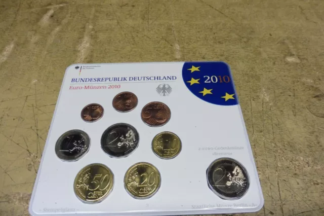 BRD KMS 2010 Stgl mit Gedenkmünze, KMS / Coin Set , Buchstabe A , Kursmünzensatz