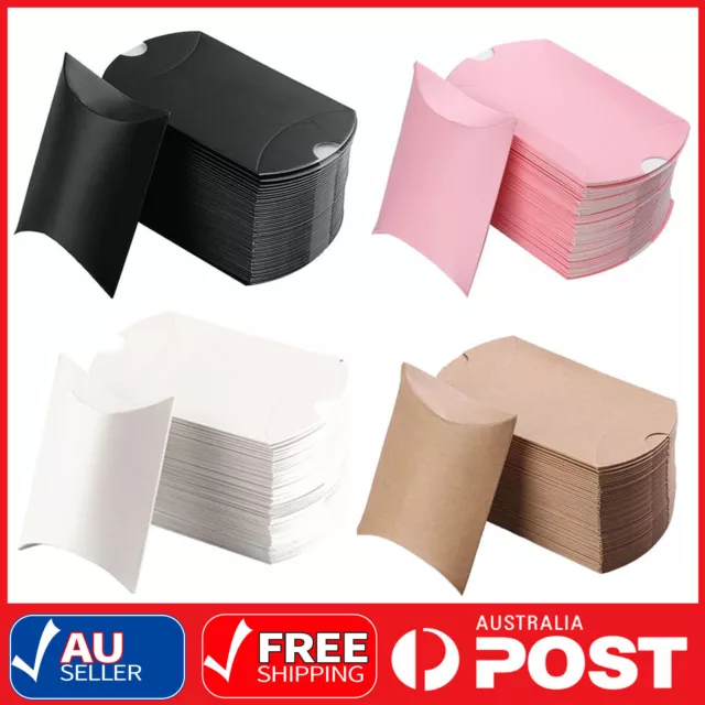 100pcs Candy Boxes Pillow Favor Gift Box Wedding Party Favour Kraft Paper