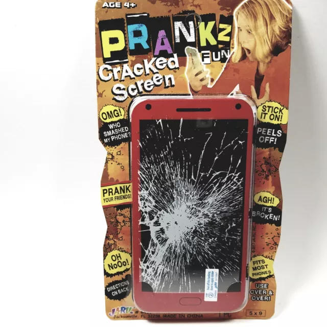 Prankz Fake Cell Phone Cracked Screen Prank Novelty Broken Glass Joke