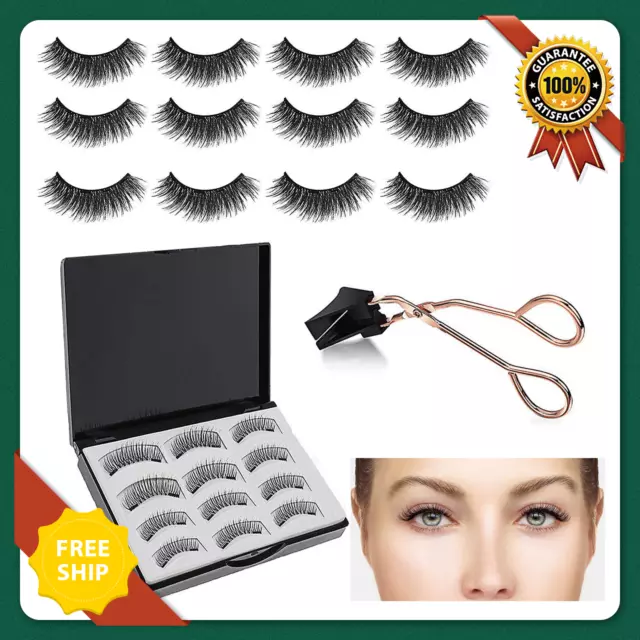 12 Stück Magnetische Wimpern - 3D Magnetic Verlängerung Eyelashes Set mit Clip