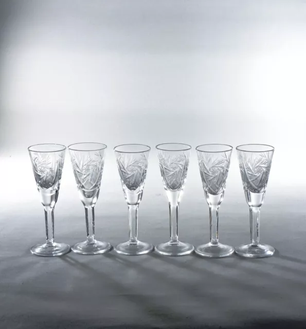 6 Verres En Cristal De Bohème