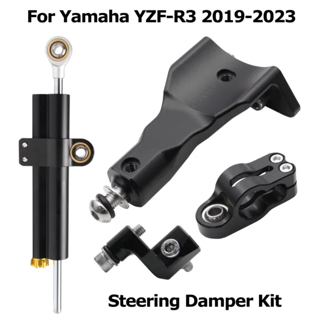 Linear Steering Damper Kit For Yamaha YZF-R3 2019-23 Stabilizer Mounting Support