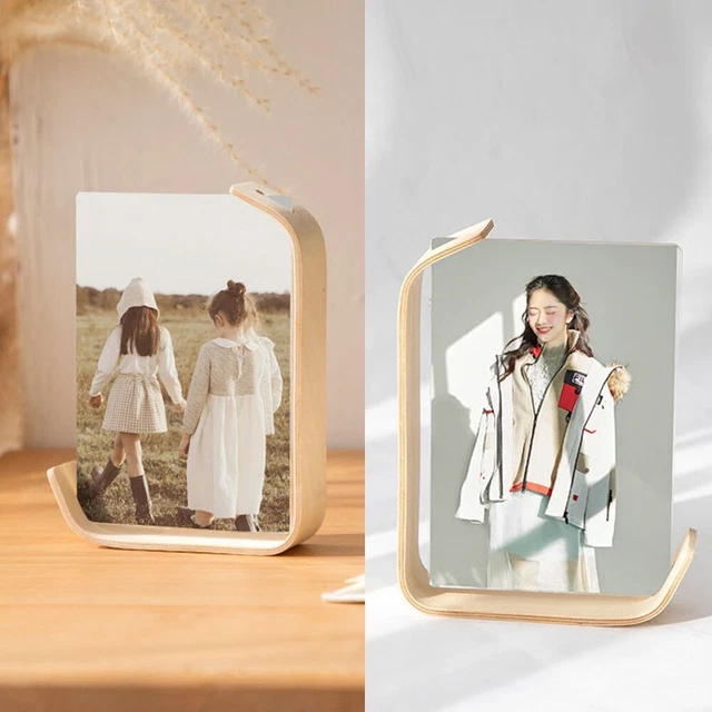 Cornice portafoto in legno con acrilico UV, supporto in schiuma e