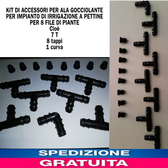 Kit Di Accessori Per Ala Gocciolante Per Impianto Di Irrigazione A Pettine Per 8