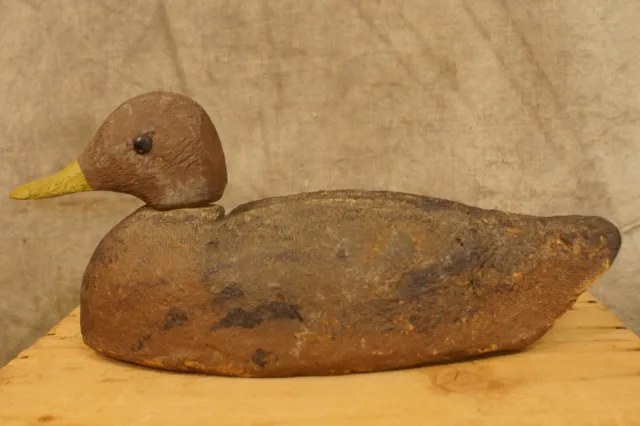 Antique Wood Head Canvas Body Armstrong Duck Decoy Primitive
