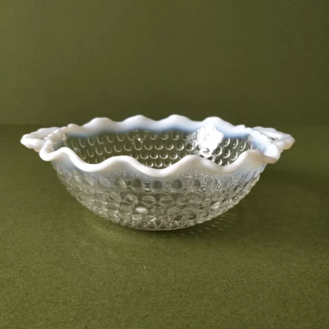 Vintage Fenton Opalescent Hobnail Glass Bowl