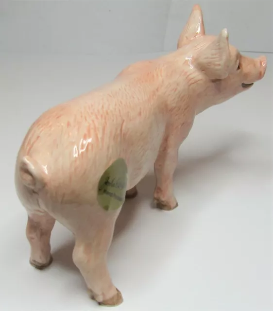 JOHN BESWICK Ceramic Farmyard Animals - WHITE PIGLET Standing - New 2019 2