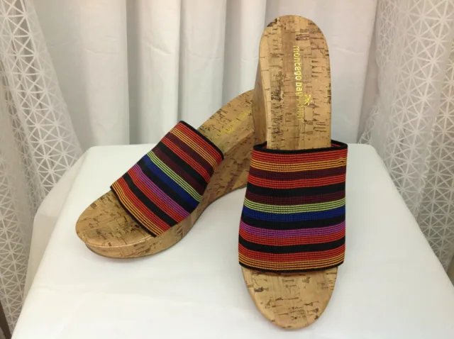 MONTEGO BAY CLUB Women's Sandals Shoes Elastic Strap Cork Wedge Size 8. ...