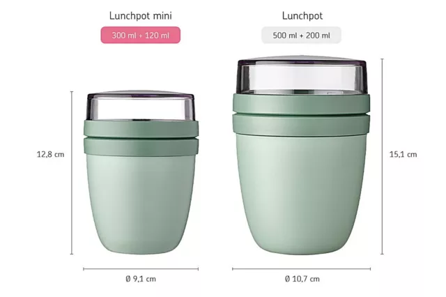 Personalisierter Mepal Lunchpot /  Brotdose Ellipse Mini mit süßem Regenbogen