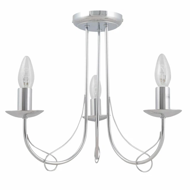 Modern Classic Polished Chrome 3 Ceiling Light Fitting Chandelier Bedroom Lounge