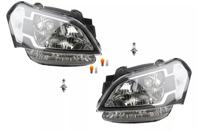 Set Faros Halógeno Apto para Kia Soul 02/09-10/11 Con Leuc. Izquierda Derecha