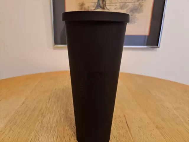 Starbucks 2014 Matte  Black Acrylic Venti Cold Cup Tumbler 24 oz