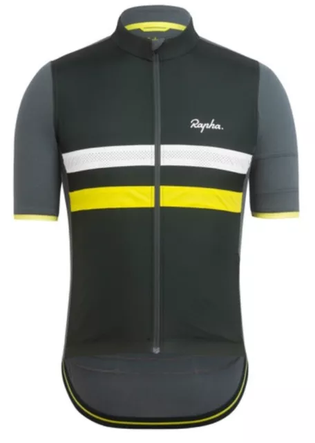 Rapha Brevet SS Windblock Trikot dunkelgrün/weiß brandneu mit Etikett Größe L