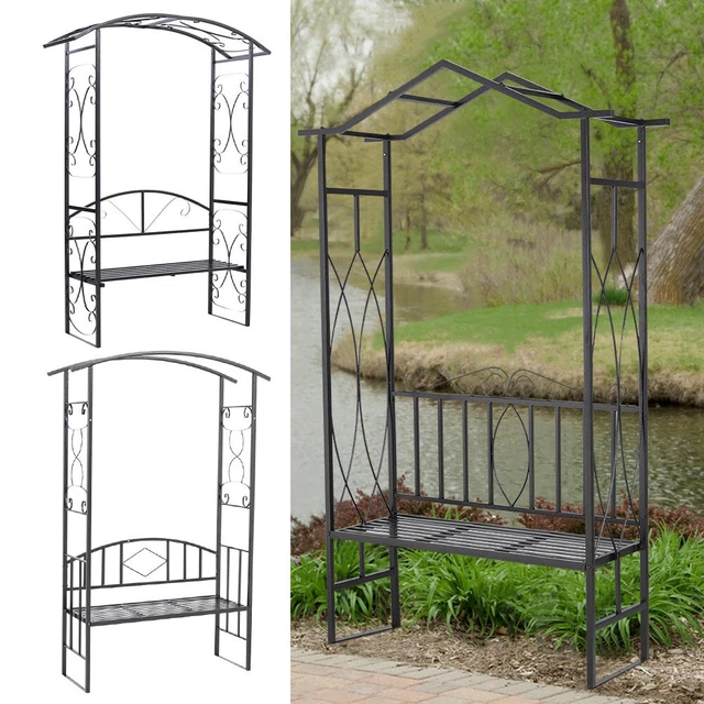GARDEN ARCH LARGE Rose Trellis Pergola Arbour Climbing Plant Gate/Bench ...