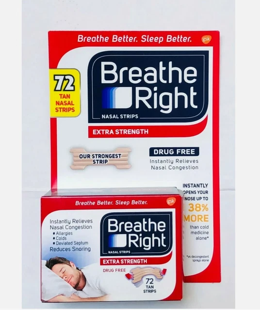 Tiras nasales de fuerza extra Breathe Right 72 tiras bronceadas