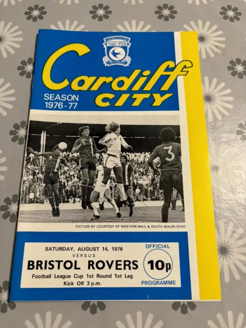 Cardiff City v Bristol Rovers Football League Cup 1st Round 1st Leg 14/8/1976.