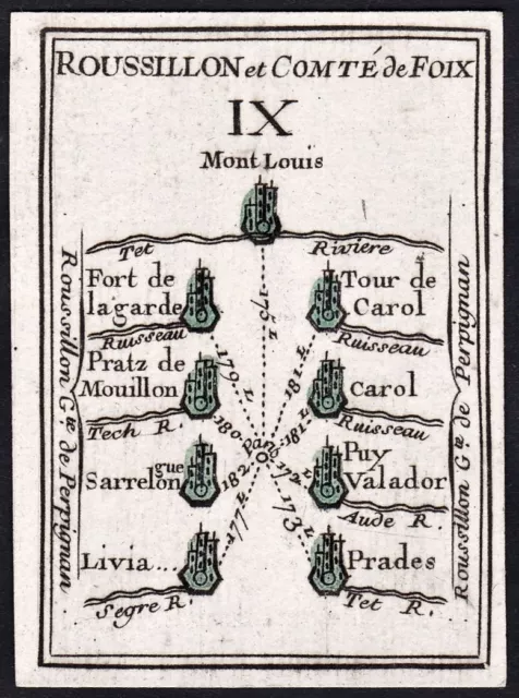 France Game Map Playing Card Map Card Poilly 1750