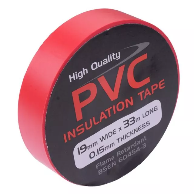 19mm x 33m Red PVC Electrical Insulation Tape