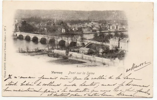 VERNON - Eure - CPA 27 - Pont sur la Seine - carte 1900