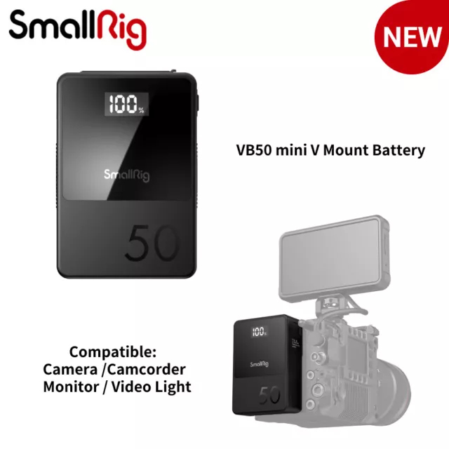 SmallRig VB50 mini V Mount Battery 50WH OLED Display for Camera Camcorder 3579