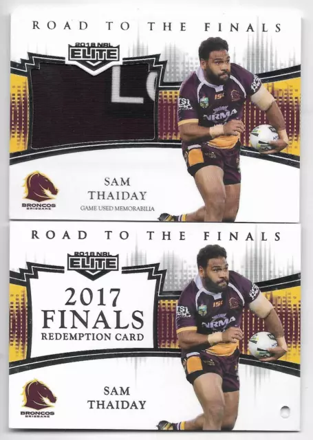 2018 NRL Elite Road To The Finals (RF 1) Sam THAIDAY Broncos 140/165