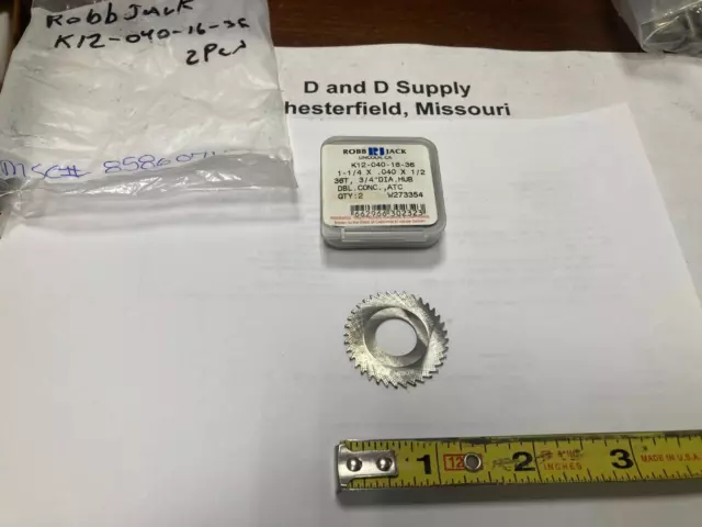 RobbJack K12-040-16-36, Carbide Slitting Blade, 1-1/4" x 0.04"x 1/2" Arbor, 36-T