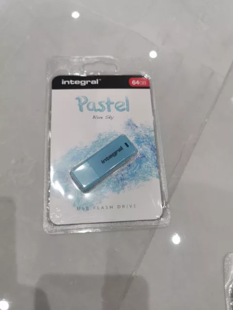 2x INFD64GBPASBLS Integral USB Flash Drive 2.0 Pastel - 64 Gb Blue 2