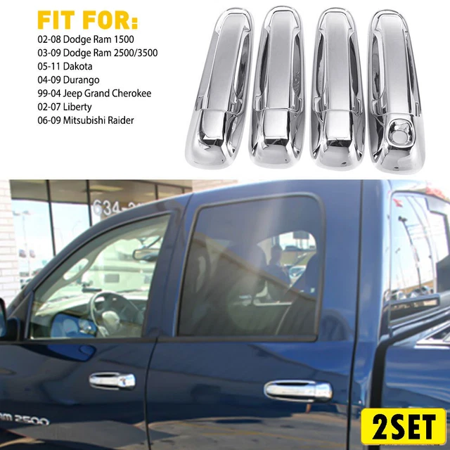 Chrome 8x Door Handle For Dodge Ram Dakota Durango Jeep Grand Liberty Mitsubishi