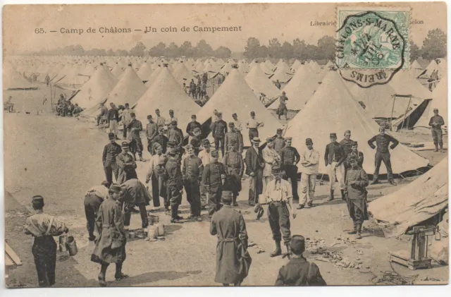 CHALONS SUR MARNE - Marne - CPA 51 - Vie MILITAIRE - le camp - coin de campement