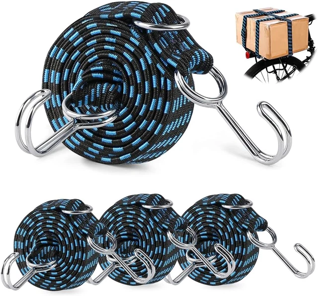 12 Kleine Bungee-Seile Mit Haken – Elastisch, Ca. 25 Cm, Für Fahrrad, Camping, Gepäck, Bunt