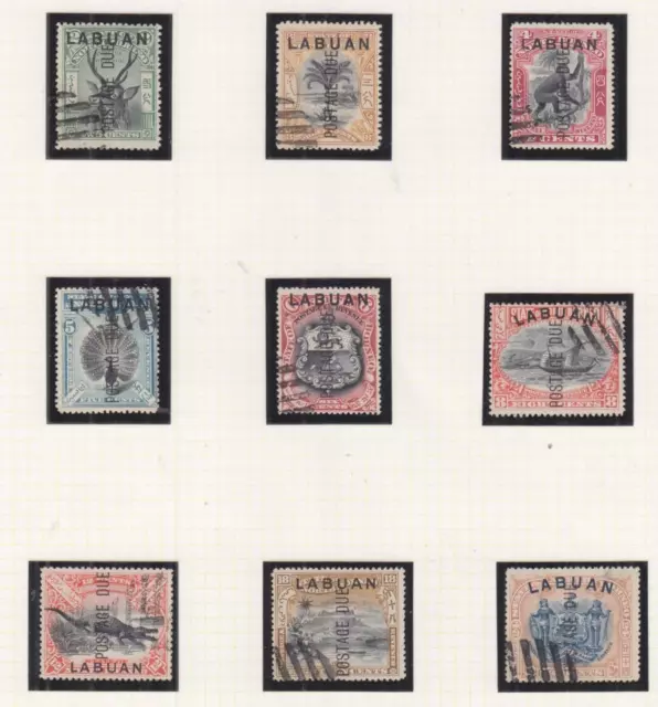 LABUAN, POSTAGE DUE, 1901 set of 9, cto.