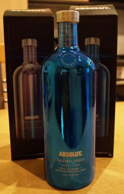 1x ABSOLUT Vodka Electrik Blue - 1L, inkl Sammlerbox/Geschenkbox - Electric NEU