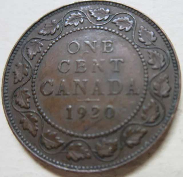 1920 Canada Large Cent Coin. George V PENNY 1p 1c (CR)