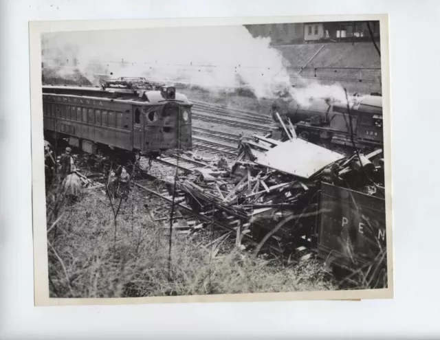 1944 Philadelphia Pennsylvania Train Wreck Photo Vintage Original 7X9