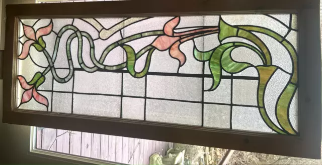 Floral vine stained glass window