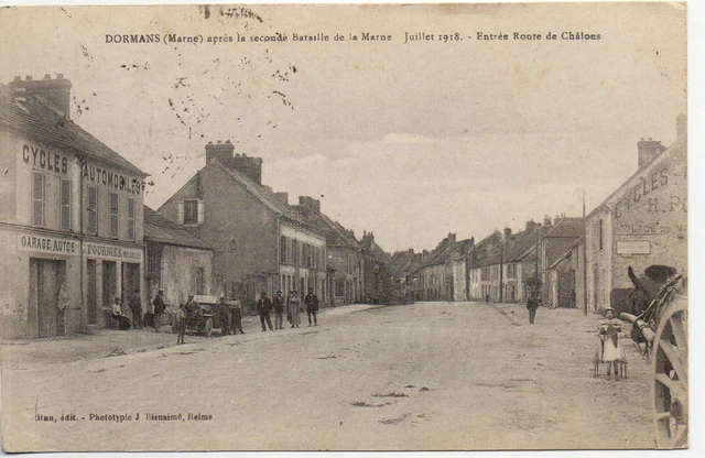 DORMANS - Marne - CPA 51 - Garage Fournier cycles et autos route de Chalons